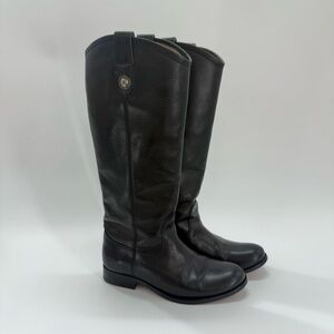 Frye Womens Melissa 77167 Black Leather Riding Boots Size 6B Fast Shipping